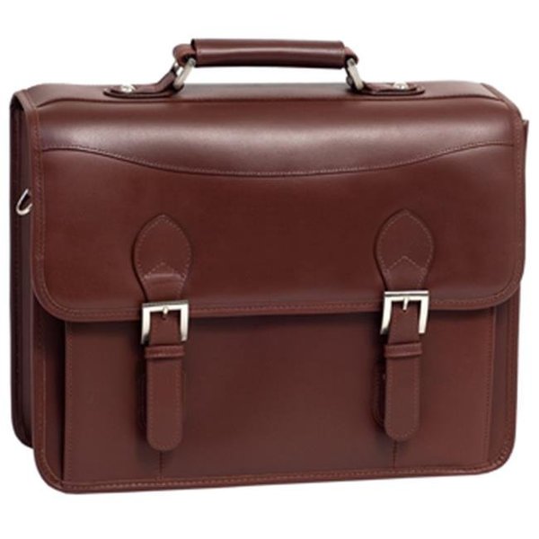 Siamod McKlein 25064 Belvedere Cognac Leather Double Compartment Laptop Case 25064